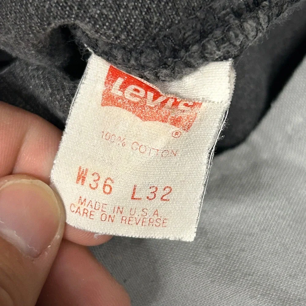Levis 501 Jeans Mens 36x32 Faded Black Made in USA Button Fly Straight Leg 90s